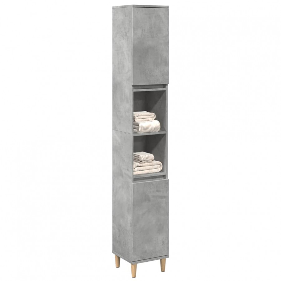 Armoire de salle de bain gris béton 30x30x190 cm