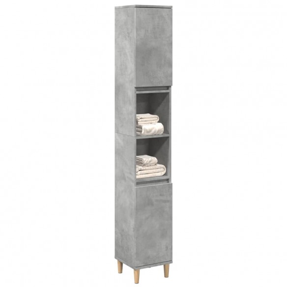 Armoire de salle de bain gris béton 30x30x190 cm