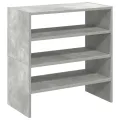 Étagères à chaussures 2 pcs empilable gris béton 60x30x30,5 cm
