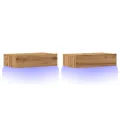 Meubles TV avec éclairages LED 2 pcs chêne artisanal