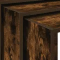 Tables gigognes 3 pcs chêne fumé bois d'ingénierie