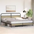 Cadre de lit en métal sans matelas chêne sonoma 180x200 cm