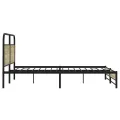 Cadre de lit en métal sans matelas chêne sonoma 180x200 cm