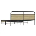 Cadre de lit en métal sans matelas chêne sonoma 180x200 cm