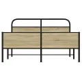 Cadre de lit en métal sans matelas chêne sonoma 160x200 cm