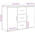 Buffet vieux bois 90x29,5x65 cm bois d'ingénierie