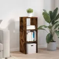 Bibliothèque empilable chêne fumé 30x30x80 cm bois d'ingénierie