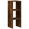 Bibliothèque empilable chêne fumé 30x30x80 cm bois d'ingénierie