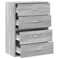 Armoires avec 2 tiroirs 2 pcs sonoma gris bois d'ingénierie