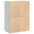 Armoires avec 2 tiroirs 2 pcs sonoma gris bois d'ingénierie
