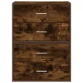 Armoires avec 2 tiroirs 2 pcs chêne fumé bois d'ingénierie