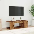 Meuble TV avec lumières LED vieux bois bois d'ingénierie