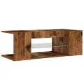 Meuble TV avec lumières LED vieux bois bois d'ingénierie