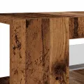 Meuble TV avec lumières LED vieux bois bois d'ingénierie