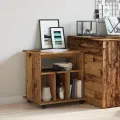 Armoire à roulettes vieux bois 60x45x60 cm bois d'ingénierie
