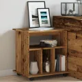 Armoire à roulettes vieux bois 60x45x60 cm bois d'ingénierie