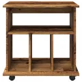 Armoire à roulettes vieux bois 60x45x60 cm bois d'ingénierie