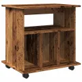 Armoire à roulettes vieux bois 60x45x60 cm bois d'ingénierie