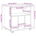 Armoire à roulettes vieux bois 60x45x60 cm bois d'ingénierie