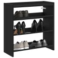 Étagère à chaussures noir 60x25x62 cm bois d'ingénierie