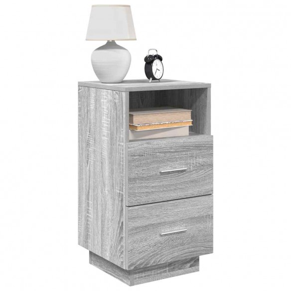 Tables de chevet 2 pcs avec 2 tiroirs sonoma gris 36x36x68 cm