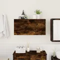 Armoire murale de bain chêne fumé 80x25x40 cm bois d'ingénierie