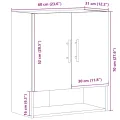 Armoire murale vieux bois 60x31x70 cm bois d'ingénierie