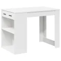 Bureau avec tiroir et étagère blanc bois d'ingénierie