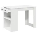 Bureau avec tiroir et étagère blanc bois d'ingénierie