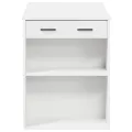 Bureau avec tiroir et étagère blanc bois d'ingénierie