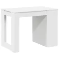 Bureau avec tiroir et étagère blanc bois d'ingénierie