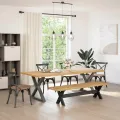 Banc à manger NOAIN pieds en forme de X 180x40x45 cm massif pin