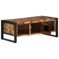 Table basse multicolore 90x50x36 cm bois de récupération massif