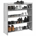 Étagère à chaussures sonoma gris 80x25x81 cm bois d'ingénierie