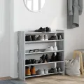 Étagère à chaussures sonoma gris 80x25x81 cm bois d'ingénierie