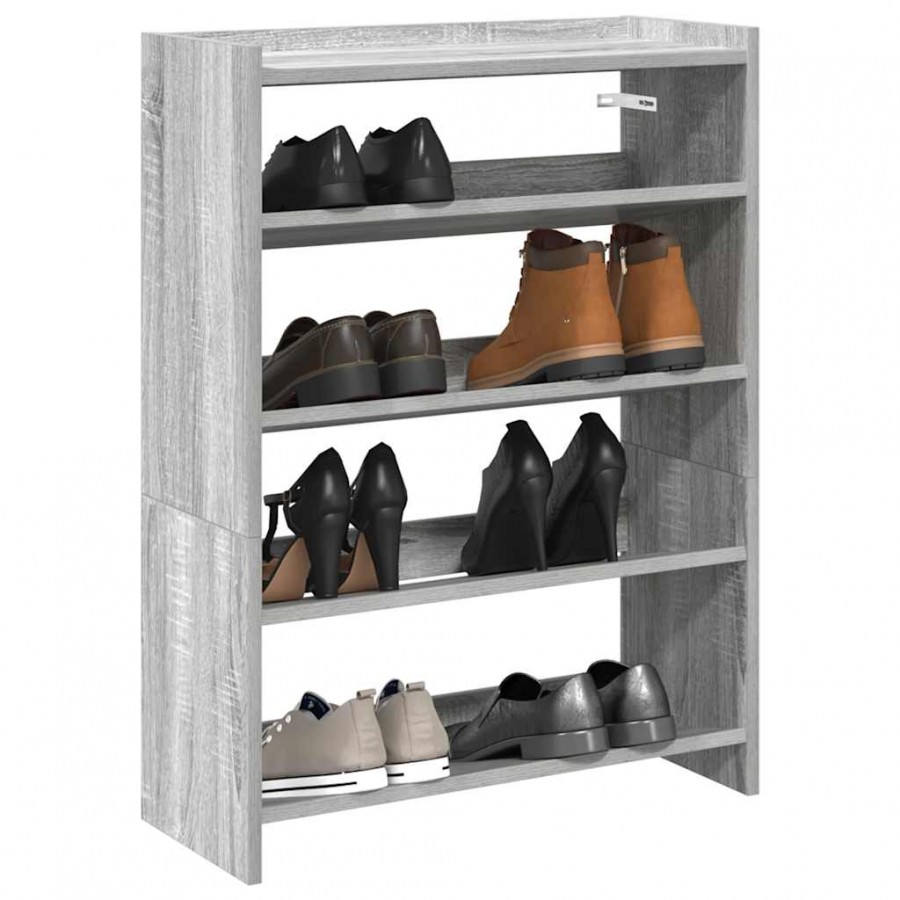 Étagère à chaussures sonoma gris 80x25x61,5cm bois d'ingénierie