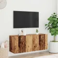 Meuble TV mural vieux bois 100x30x41 cm
