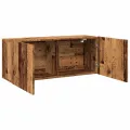 Meuble TV mural vieux bois 100x30x41 cm