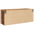 Meuble TV mural vieux bois 100x30x41 cm