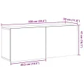 Meuble TV mural vieux bois 100x30x41 cm