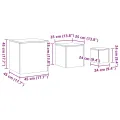 Tables d'appoint 3 pcs vieux bois bois d'ingénierie