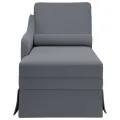 Fauteuil long et traversin accoudoir droit gris foncé velours