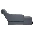 Fauteuil long et traversin accoudoir droit gris foncé velours