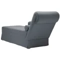 Fauteuil long et traversin accoudoir droit gris foncé velours