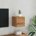 Meuble TV mural chêne artisanal 30,5x30x30 cm
