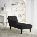 Fauteuil long avec accoudoir droit noir velours