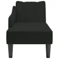 Fauteuil long avec accoudoir droit noir velours