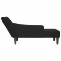 Fauteuil long avec accoudoir droit noir velours