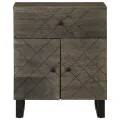 Table de chevet noir 50x33x60 cm bois de manguier massif