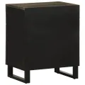 Table de chevet noir 50x33x60 cm bois de manguier massif